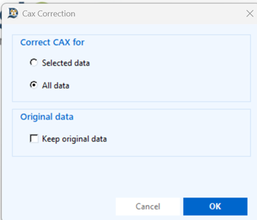 CAX Correction View Screen